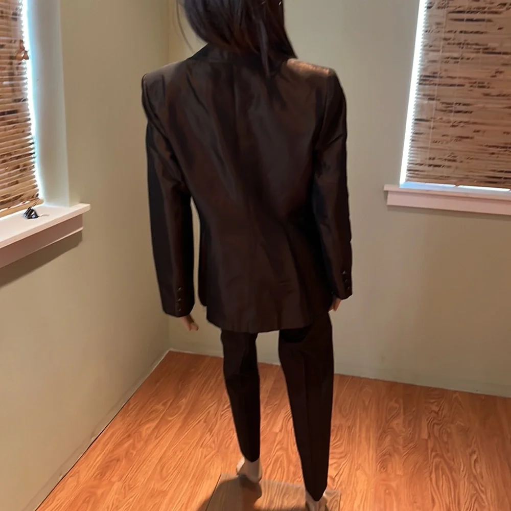 Bestini Paris Two Piece Blazer And Pant Set In Brown Copper Iridescent Size M/L - Picture 6 of 12
